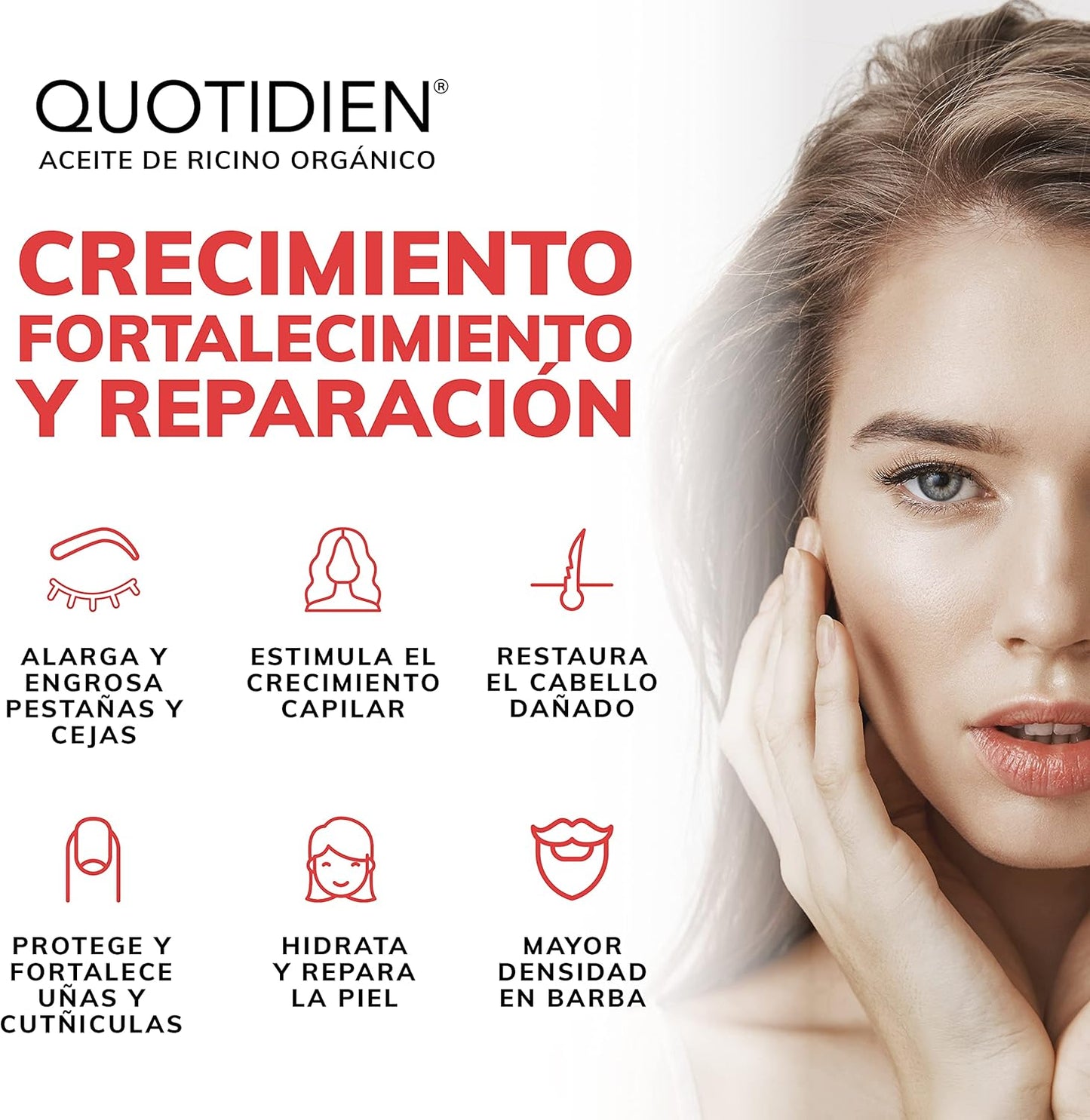 RiciGlow™️ – Aceite de Ricino Orgánico para Pestañas, Cejas y Cabello.