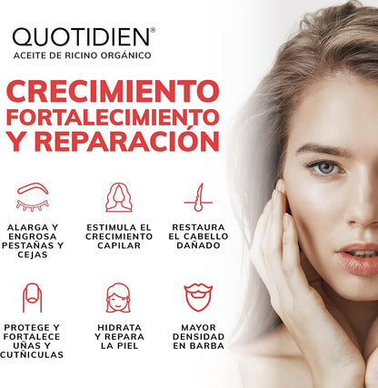 RiciGlow™️ – Aceite de Ricino Orgánico para Pestañas, Cejas y Cabello.