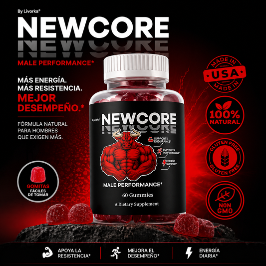 NewCore™️ – Gomitas Naturales para Energía, Resistencia y Rendimiento Masculino Diario ✅